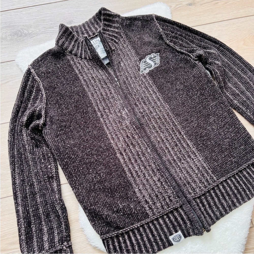 Riders Old Time Football Brown Zip-Up Sweater